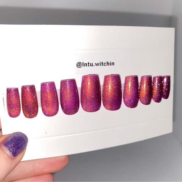 Press on nails, pack of 20, magnetic gel polish - Picture 14 of 15